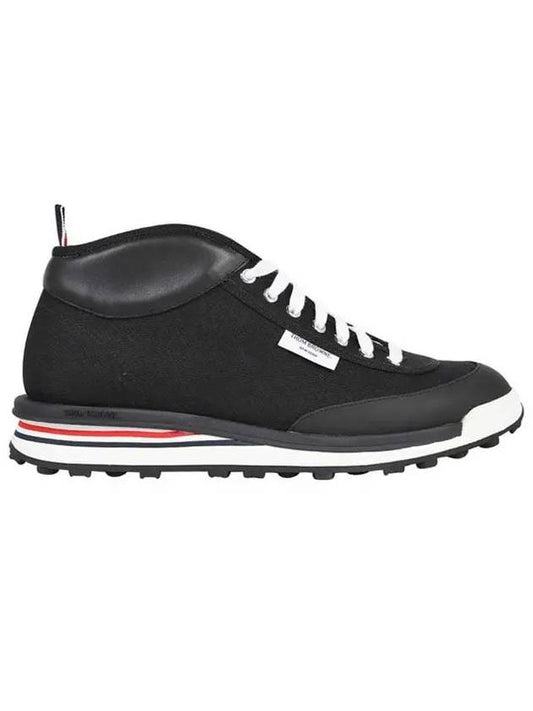 Rugby Trainer Runnersole High Top Sneakers Black - THOM BROWNE - BALAAN.