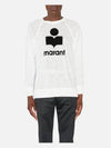 Kieffer Logo Print Linen Long Sleeve T-Shirt White - ISABEL MARANT - BALAAN 3