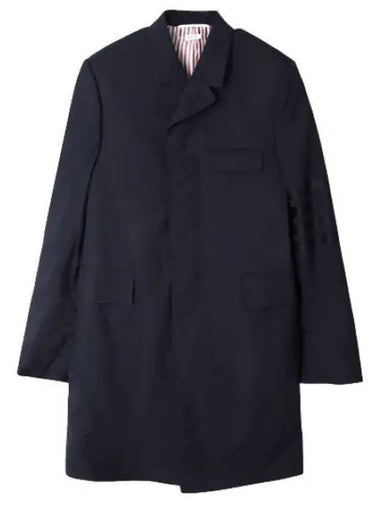 Diagonal Stripe Plain Weaving Chesterfield Overcoat - THOM BROWNE - BALAAN 1