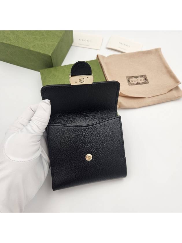 GG Interlocking Half Wallet Black - GUCCI - BALAAN 4