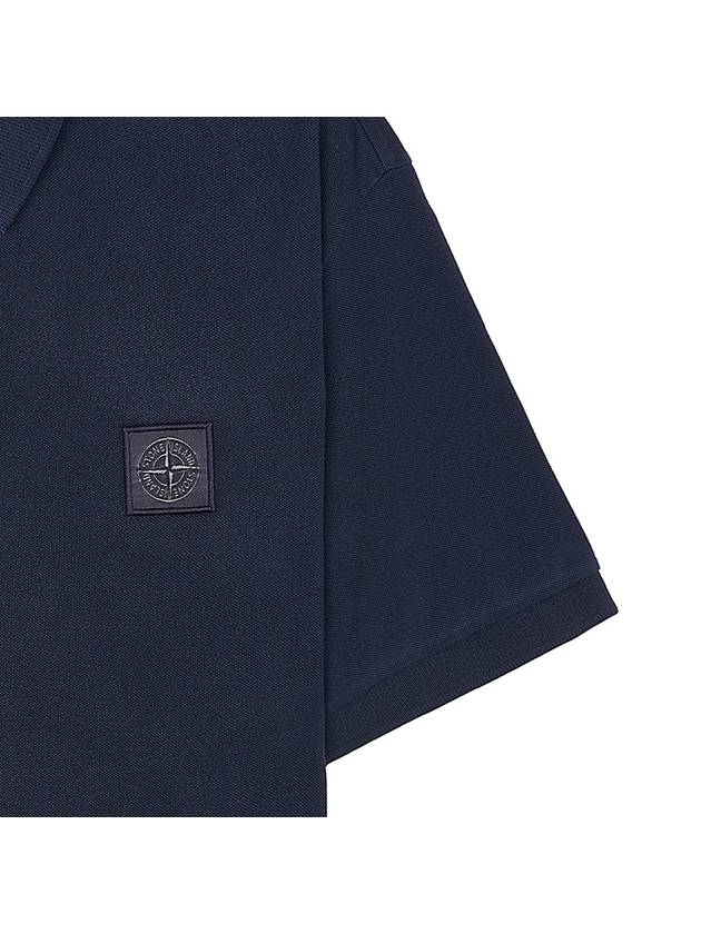 Wappen Cotton Short Sleeve Polo Shirt Navy - STONE ISLAND - BALAAN 8