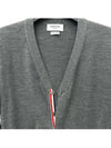 Men's Sustainable Classic Diagonal Wool Cardigan Medium Grey - THOM BROWNE - BALAAN 5