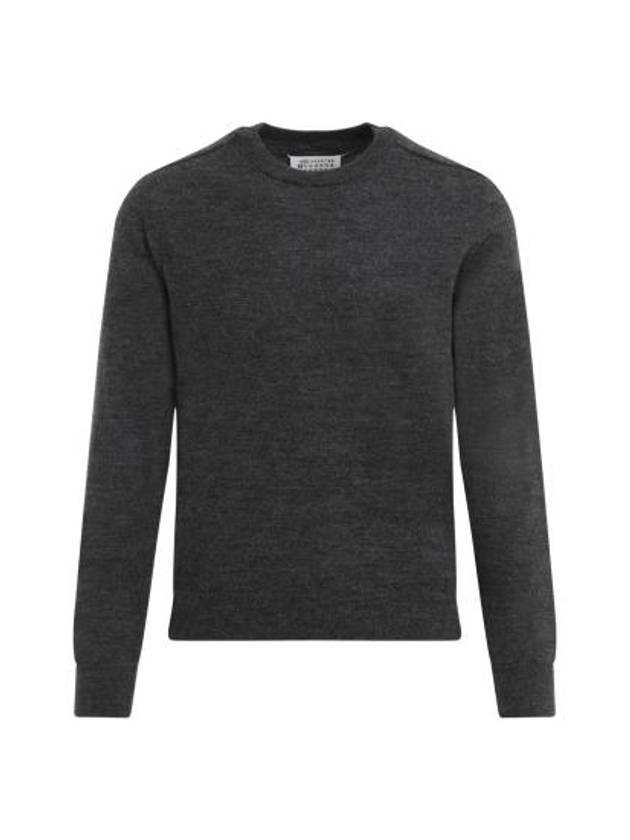 Elbow Patch Crew Neck Knit Top Charcoal - MAISON MARGIELA - BALAAN 3