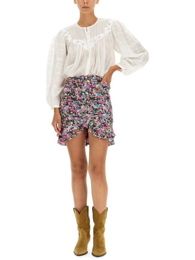 floral pattern silk mini skirt - ISABEL MARANT - BALAAN 3