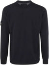 Regular Fit Crew Neck Wool Knit Top Navy - STONE ISLAND - BALAAN 5