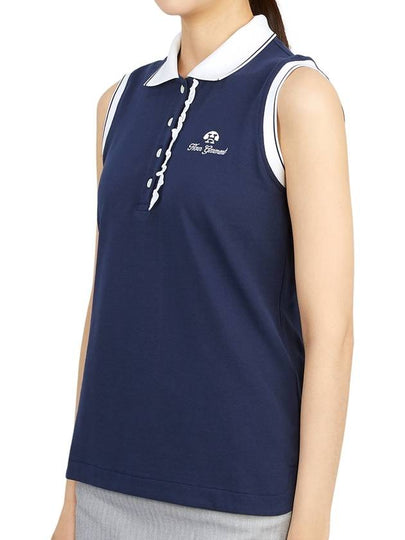 Golf Wear Sleeveless T-Shirt HHW 2A AP53 NAVY - HORN GARMENT - BALAAN 2