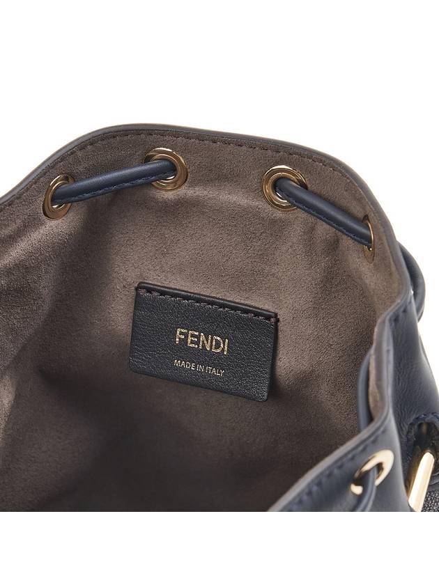 Mon Tresor FF Chenille Mini Bucket Bag Dark Blue - FENDI - BALAAN 10