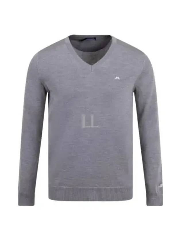 Lymann V-Neck Knit Top Light Grey Melange - J.LINDEBERG - BALAAN 2