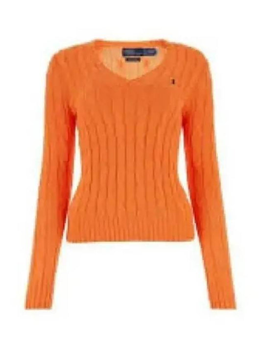 30 points W cable knit cotton V neck sweater orange - POLO RALPH LAUREN - BALAAN 2