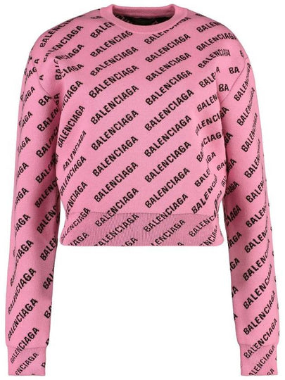 Mini All-Over Logo Knit Top Pink - BALENCIAGA - BALAAN 2