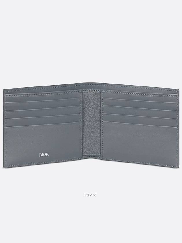 Half Wallet Deep Gray Dior Gravity Leather - DIOR - BALAAN 3