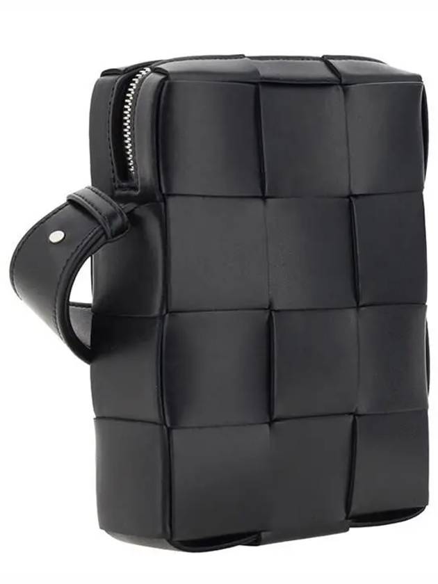 Intrecciato Mini Leather Crossbody Bag Black - BOTTEGA VENETA - BALAAN 4