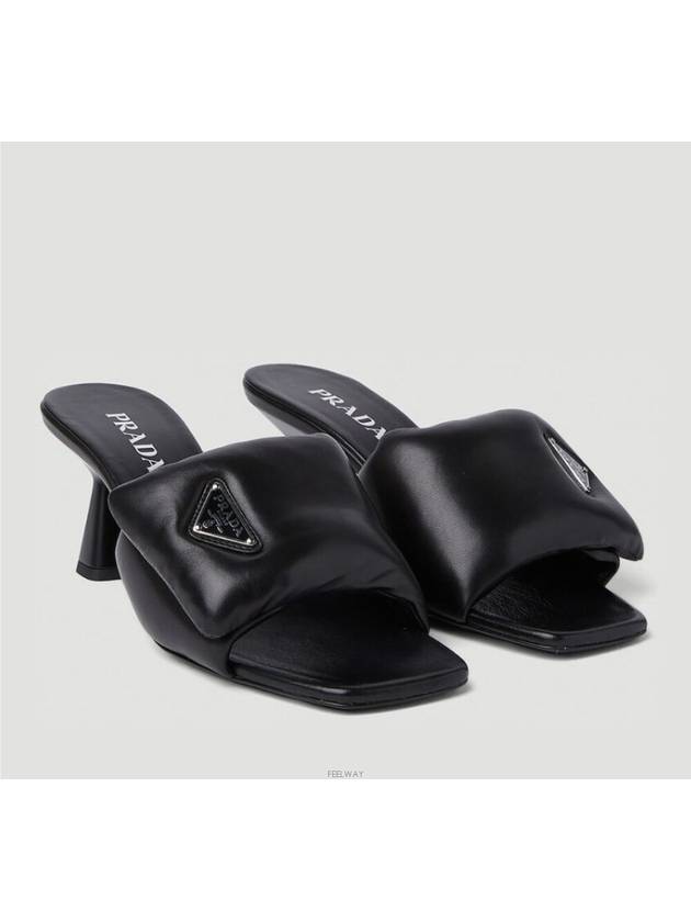 Soft Padded Nappa Sandals Heel Black - PRADA - BALAAN 2