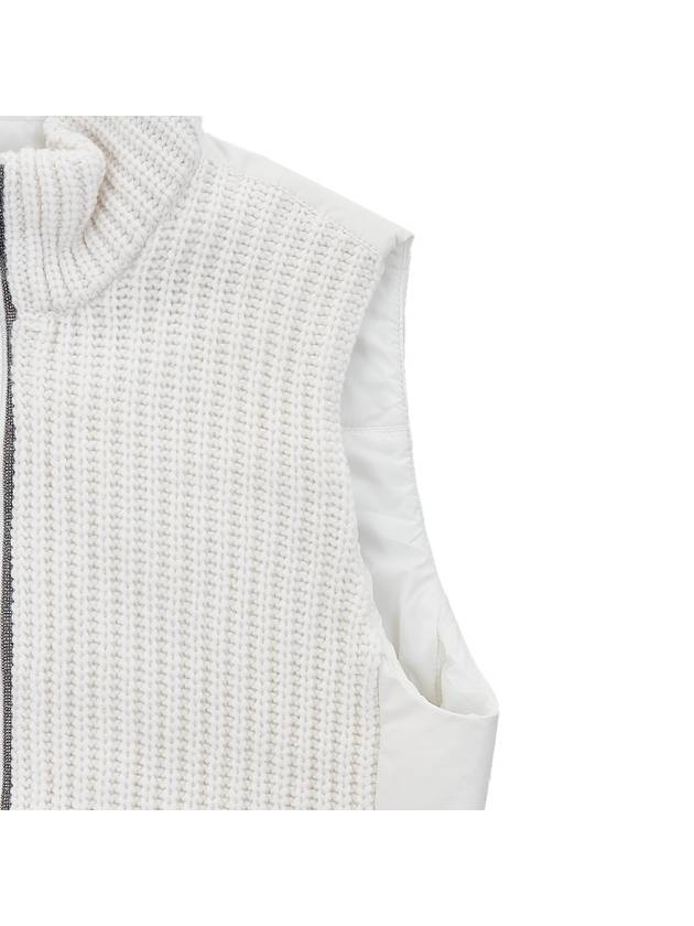 Women's Reversible High Neck Zip-Up Vest White - BRUNELLO CUCINELLI - BALAAN 8