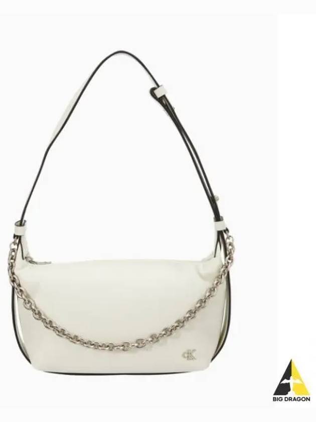 JEANS Women s Ivory Micro Mono Chain Hobo Bag DH3573 115 - CALVIN KLEIN - BALAAN 1