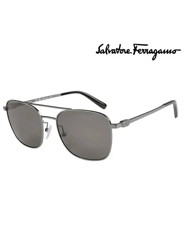 Boeing Square Metal Sunglasses Grey - SALVATORE FERRAGAMO - BALAAN 3