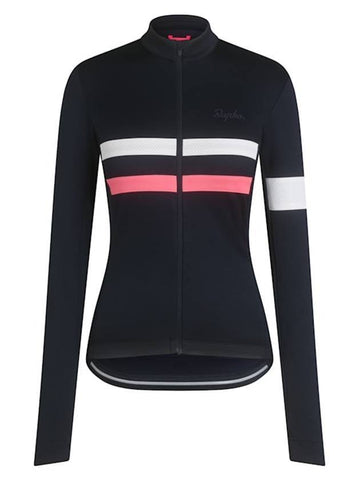 Women s Brevet Jersey Zip Up Jacket Navy - RAPHA - BALAAN 1