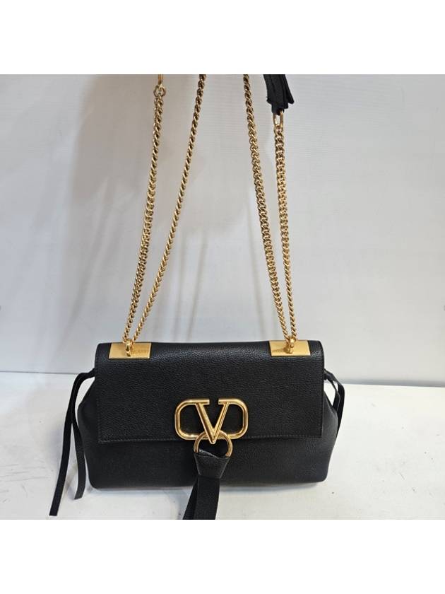 V logo black shoulder bag - VALENTINO - BALAAN 6