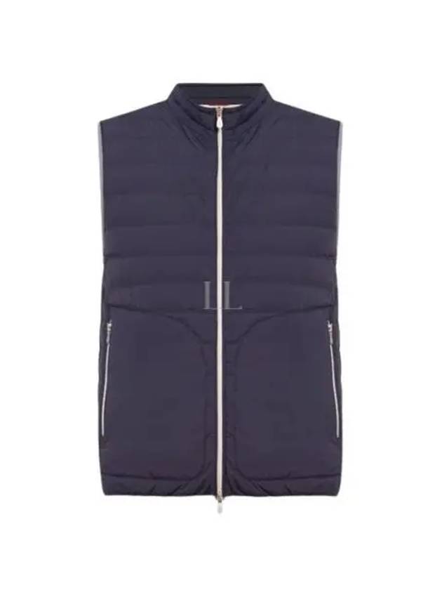 Men's Quilted Feather Down Vest Navy - BRUNELLO CUCINELLI - BALAAN 2