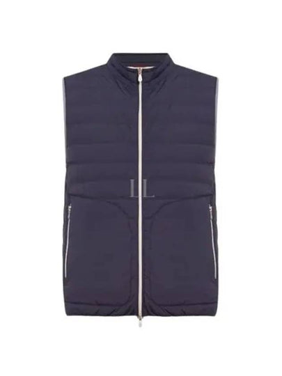 Men's Quilted Feather Down Vest Navy - BRUNELLO CUCINELLI - BALAAN 2