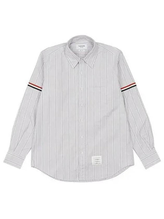 Armband Oxford Striped Shirt Gray MWL301O F 1039459 - THOM BROWNE - BALAAN 1