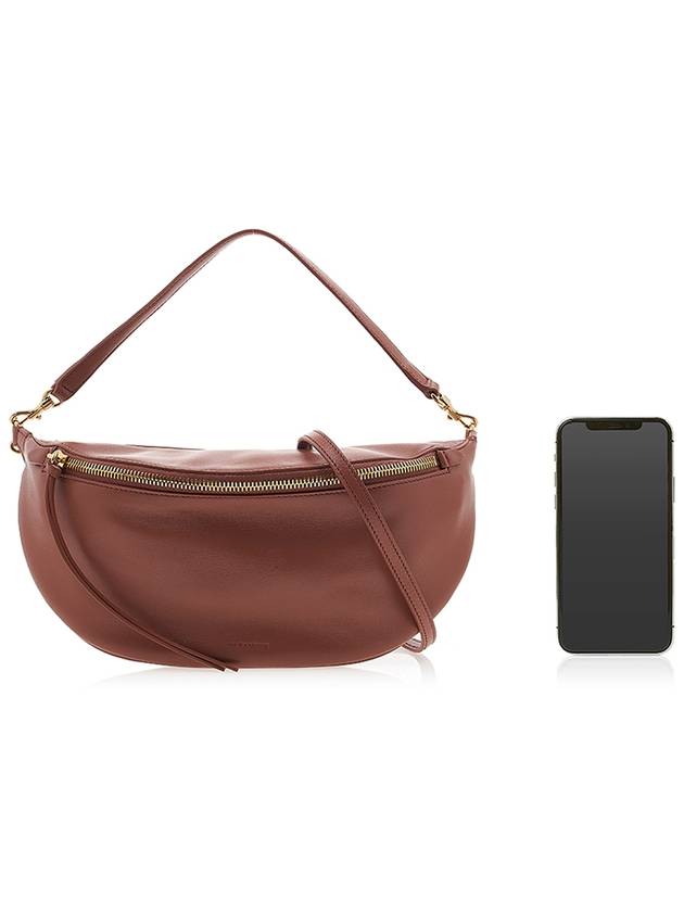 Luna Small Logo Calfskin Shoulder Bag Brown - JIL SANDER - BALAAN 7