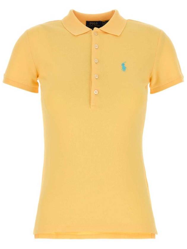 Women's Julie Logo Embroidered Short Sleeve PK Shirt Yellow - POLO RALPH LAUREN - BALAAN 2