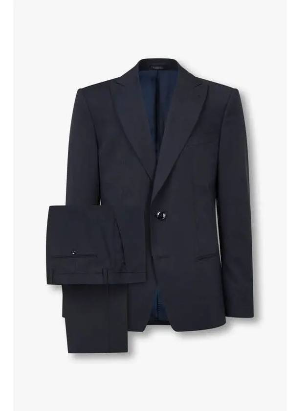 Men s Textured Wool Peaked Single Suit Dark Navy - GIORGIO ARMANI - BALAAN 1