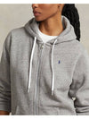 Embroidered Logo Pony Zip-Up Hoodie Grey - POLO RALPH LAUREN - BALAAN 5