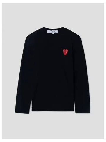 Unisex Double Red Wappen Long Sleeve T Shirt Black Domestic Product GM0024042381209 - COMME DES GARCONS PLAY - BALAAN 1