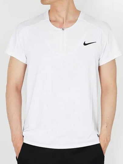 Court Dri Fit ADV Slam Tennis Short Sleeve T-Shirt White - NIKE - BALAAN 2