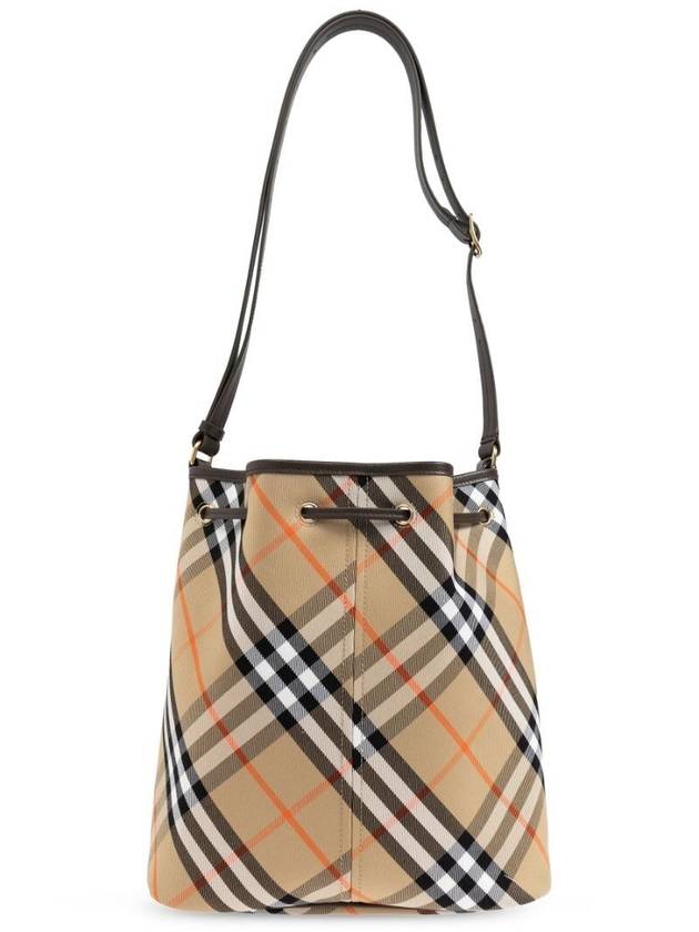 Check Cotton Bucket Bag Beige - BURBERRY - BALAAN 4