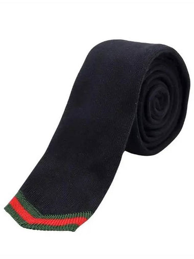 Web Stripe Trim Knit Tie 7704134X015 - GUCCI - BALAAN 1