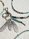 Navajo Feather Beads Keyring Black - KND - BALAAN 1