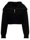 La Maille Risoul Double Collar Knit Top Black - JACQUEMUS - BALAAN 2