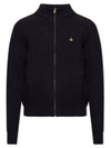 Embroidery Logo Zipper Cardigan Black - VIVIENNE WESTWOOD - BALAAN 2