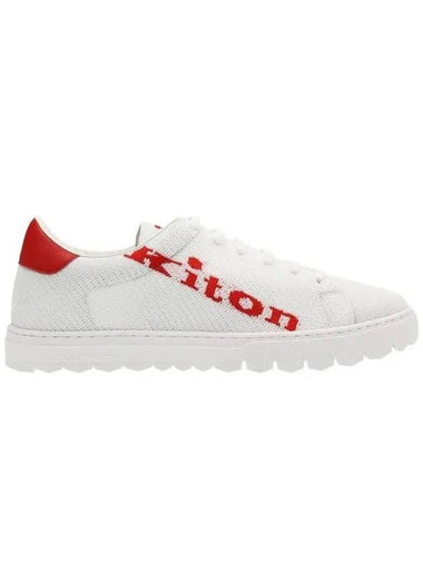 Mesh Logo Running Low Top Sneakers Red White - KITON - BALAAN 1