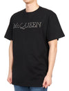 Girocolo Logo Short Sleeve T-Shirt Black - ALEXANDER MCQUEEN - BALAAN 3