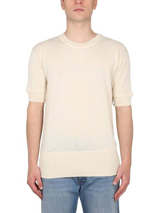 Signature Stitch Linen Knit Top Off White - MAISON MARGIELA - BALAAN 1