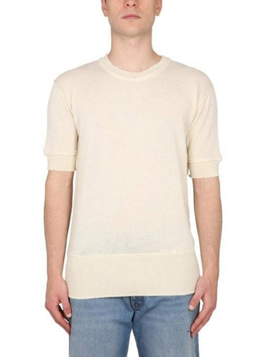 Signature Stitch Linen Knit Top Off White - MAISON MARGIELA - BALAAN 1