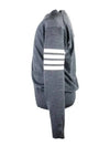 Men's Sustainable Classic Diagonal Wool Cardigan Medium Grey - THOM BROWNE - BALAAN 3