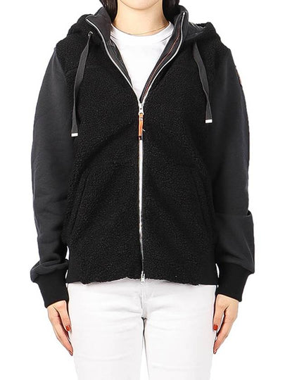 Women's Moegi Fleece Hooded Zip-Up Jacket Black - PARAJUMPERS - BALAAN 2