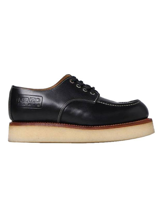 Men's Leather Derby Black - KENZO - BALAAN 1