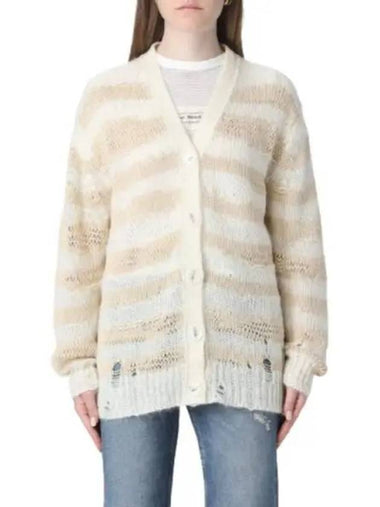 A60398 DGD Distressed Striped Cardigan - ACNE STUDIOS - BALAAN 1