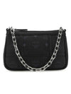 Monogram Print Chain Shoulder Bag Black - MCM - BALAAN 1