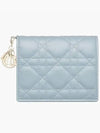 Lady Cannage Small Lambskin Half Wallet Cloud Blue - DIOR - BALAAN 3