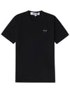 P1T064 1 PLAY Black Heart Waffen Men s Short Sleeve T Shirt - COMME DES GARCONS - BALAAN 4