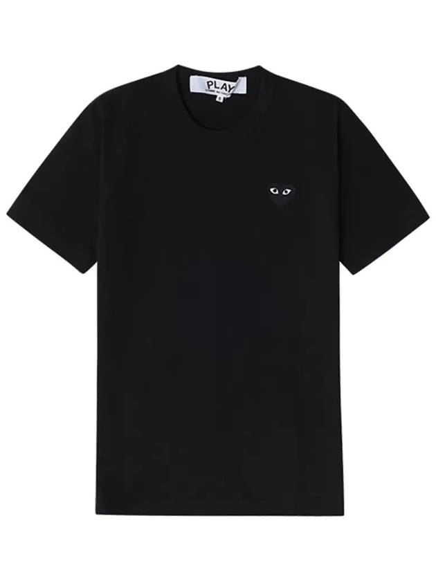 P1T064 1 PLAY Black Heart Waffen Men s Short Sleeve T Shirt - COMME DES GARCONS - BALAAN 4