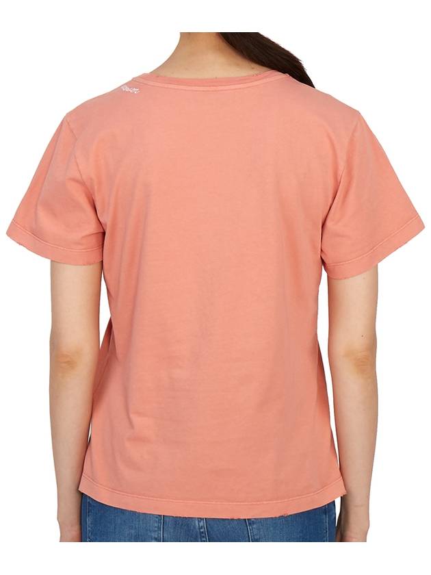 Ania Cotton Crewneck Short Sleeve T-Shirt Pink - GOLDEN GOOSE - BALAAN 7