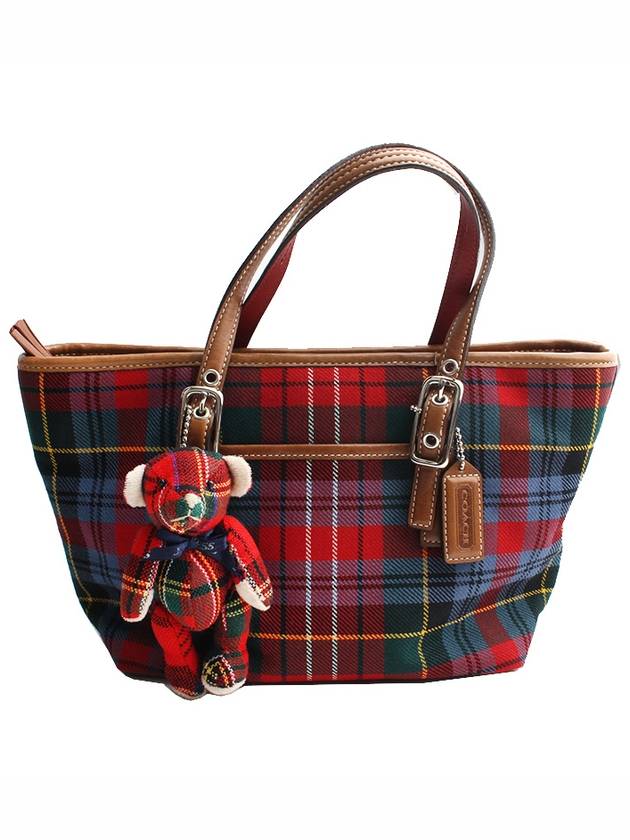 Tartan check tote bag - COACH - BALAAN 1